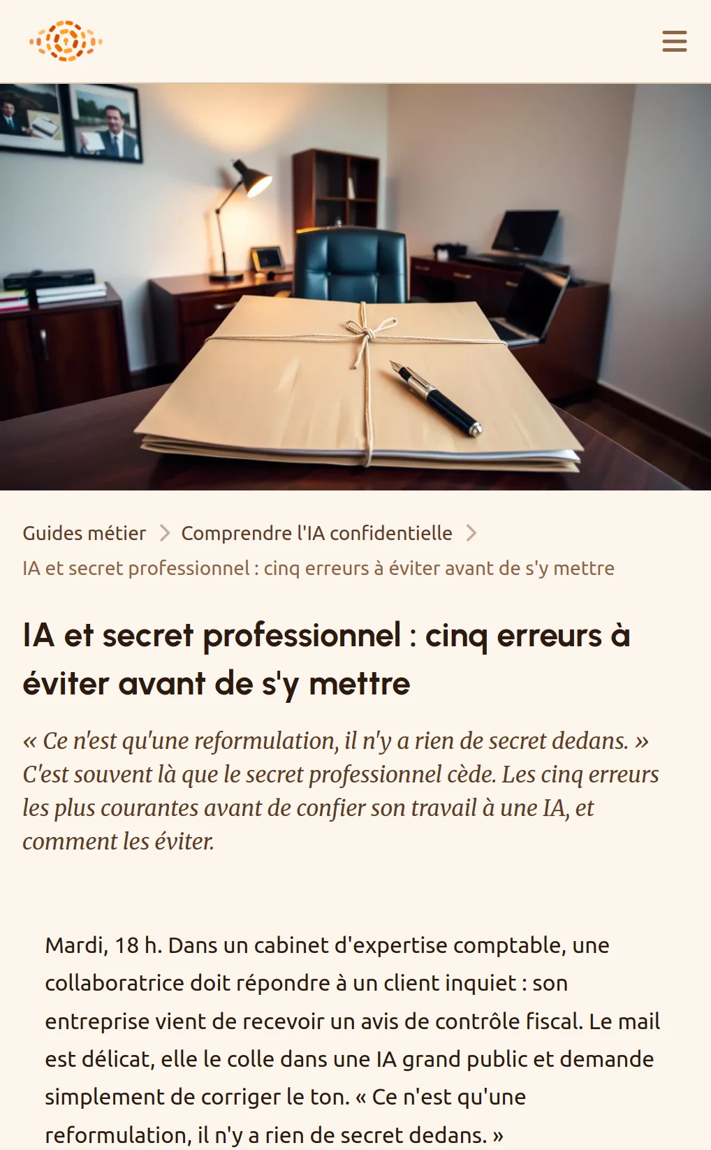Professional guide | Comfortable reading, refined typography | Mobile