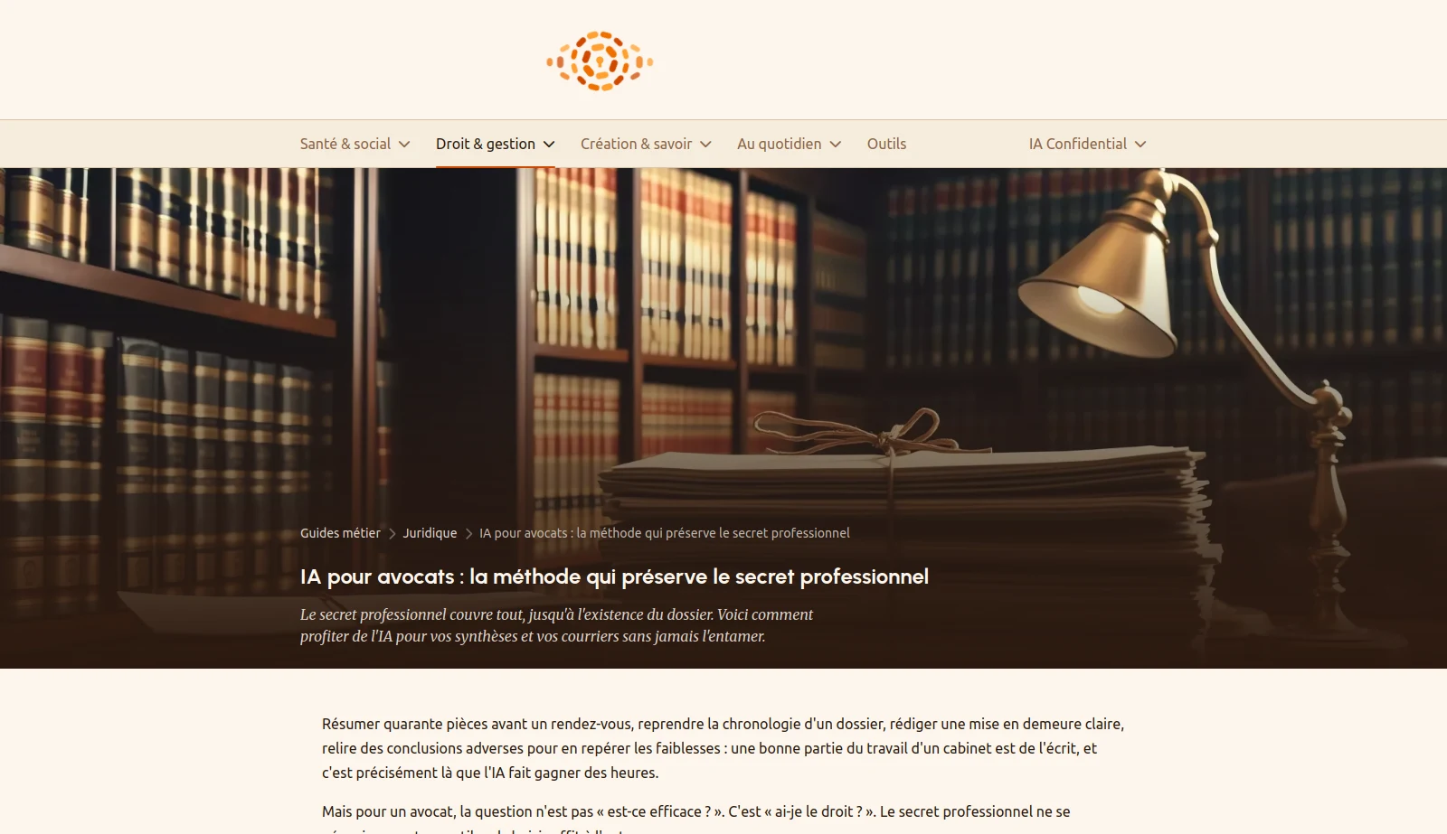 Professional guide | Illustrated article, photo banner, breadcrumb | Desktop